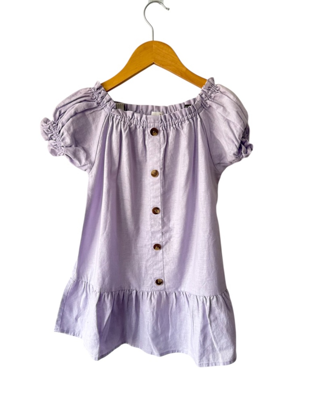 Seed Heritage Lavender Button-Front Peplum Dress Linen Blend 3T
